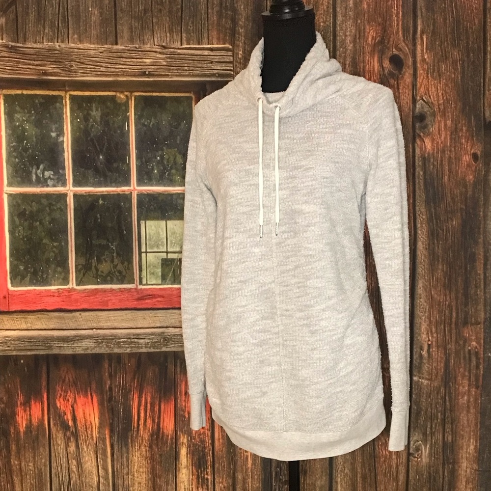 Liz Lange Maternity Soft Mock Turtle Neck w/Drawstring Long Sleeve Top